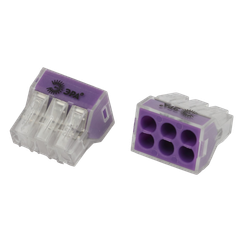 Клемма ЭРА NO-225-365 быстрозажимная 773-606 прозрачная 6-проводная 0.75-4.0 мм2 (упаковка 30 шт.)