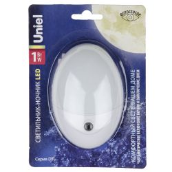 DTL-317 Овал-White-Sensor Светильник-ночник. С фотосенсором день-ночь. Белый. ТМ Uniel