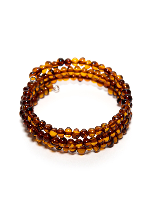 Браслет из цельного янтаря на гибкой проволоке. Калининградский натуральный янтарь