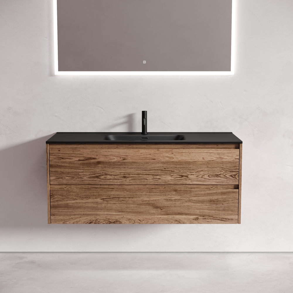 Тумба подвесная под раковину Sancos Libra, дуб чарльстон 1190х450х500 мм