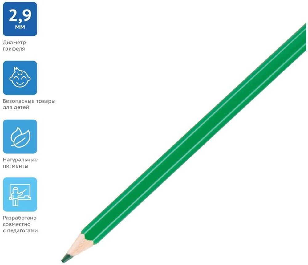 Карандаши цветные ГАММА "Классические", 6 цветов, заточенные, шестигранные, картонная упаковка, 05091801, 050918_01