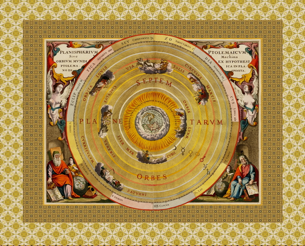 Скатерть "Звездный атлас", по мотивам звёздного атласа Андреаса Целлария "Harmonia Macrocosmica"