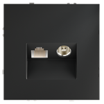 Розетка телевизионная встраиваемая VOLTUM S70 TV+RJ45 кат. 6, (графит)