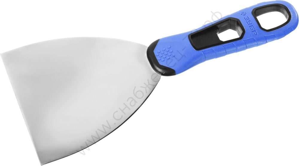 ЗУБР 100 мм х-образное профилированное полотно облегченная двухкомпонентная ручка, Нержавеющий шпатель, ПРОФЕССИОНАЛ (10049-10)