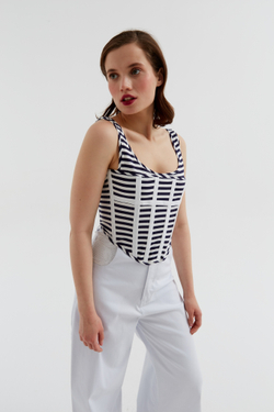 Топ корсетный в морском стиле