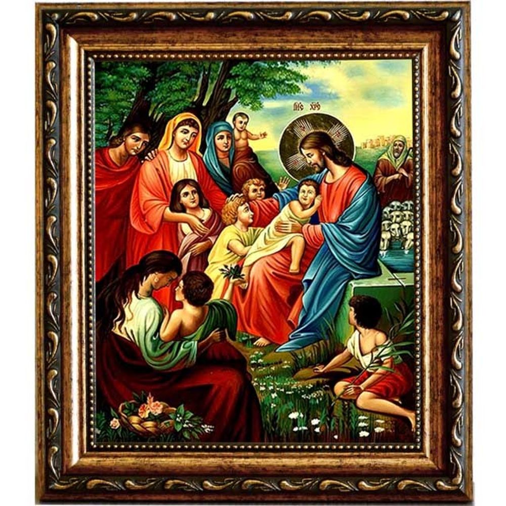 Иисус Христос Благословляет Детей (Благословение детей). Икона на холсте.