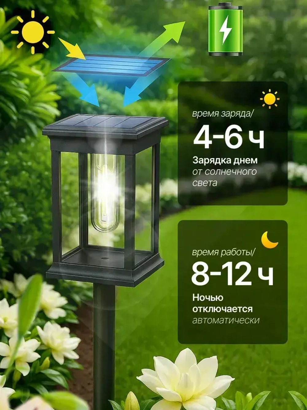 Светильник на солнечной батарее уличный