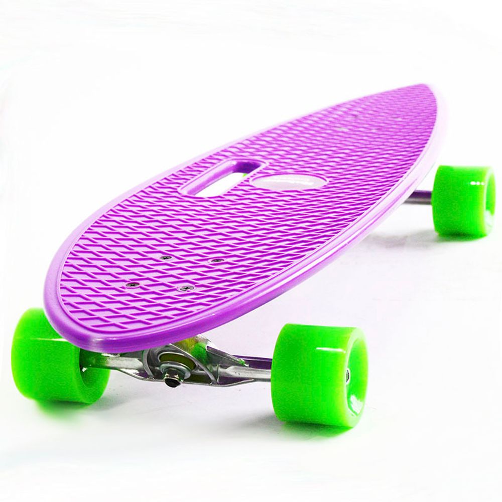 Пенни борд Hubster Cruiser 36 фиолетовый с зелеными колесами