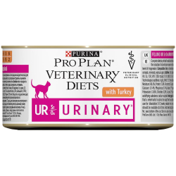 Purina Veterinary Diets 195г Консервы для взрослых кошек при мочекаменной болезни  UR (Индейка)