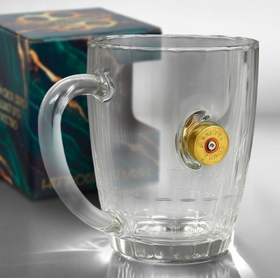 Кружка пивная «Непробиваемая», с гильзой, 500 мл