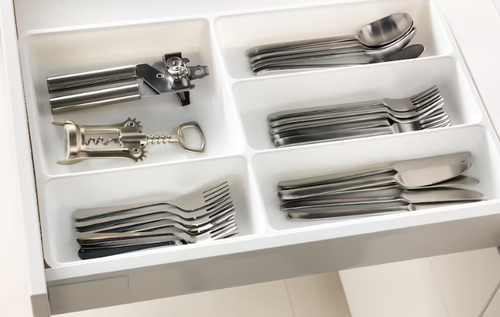 СТОДЖА STODJA Лоток для столовых приборов, белый, 31x50 см