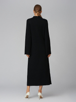 Женское платье миди трапеция черное под горло