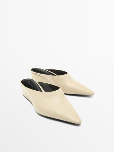 Massimo Dutti Мюли на танкетке, бежевый