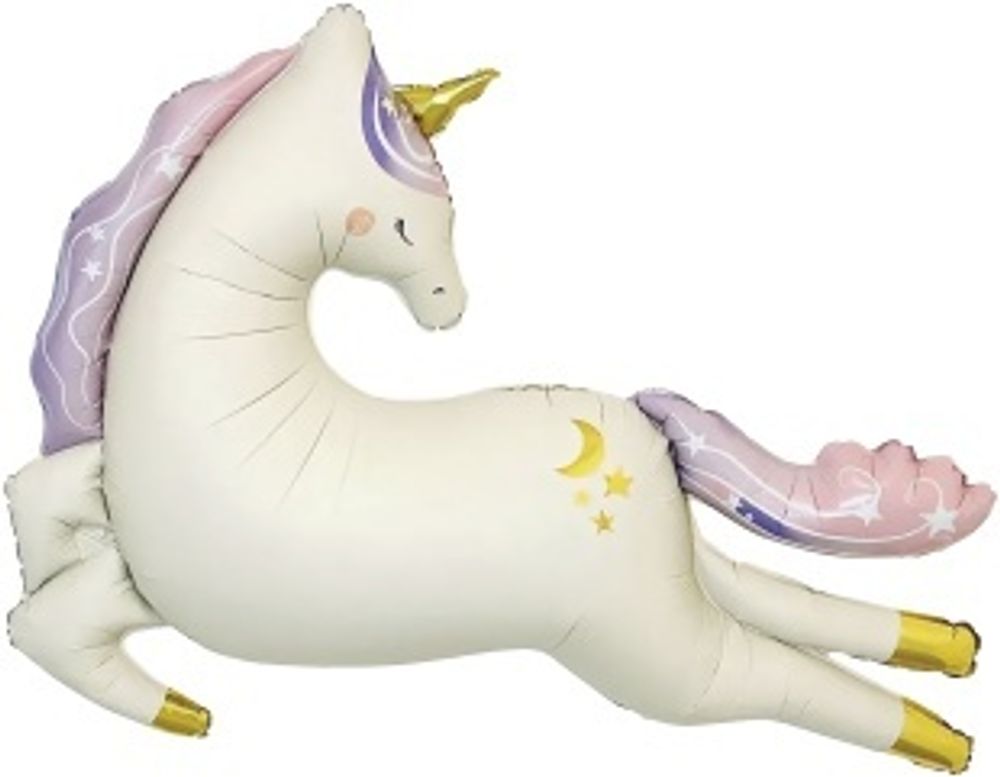 К Шар (45''/114 см) Фигура, Нежный единорог, Сатин (БГ-)  Изображение5