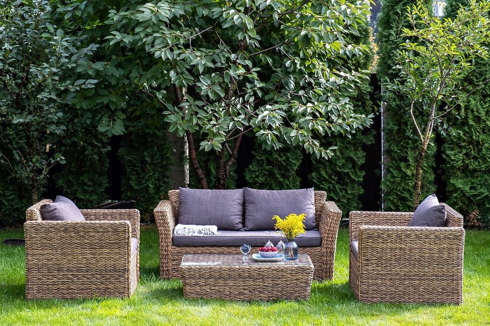 "Капучино" диван из искусственного ротанга (гиацинт) двухместный, цвет соломенный