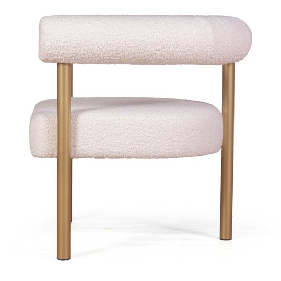 Кресло BIGGI, букле белый, опоры золото