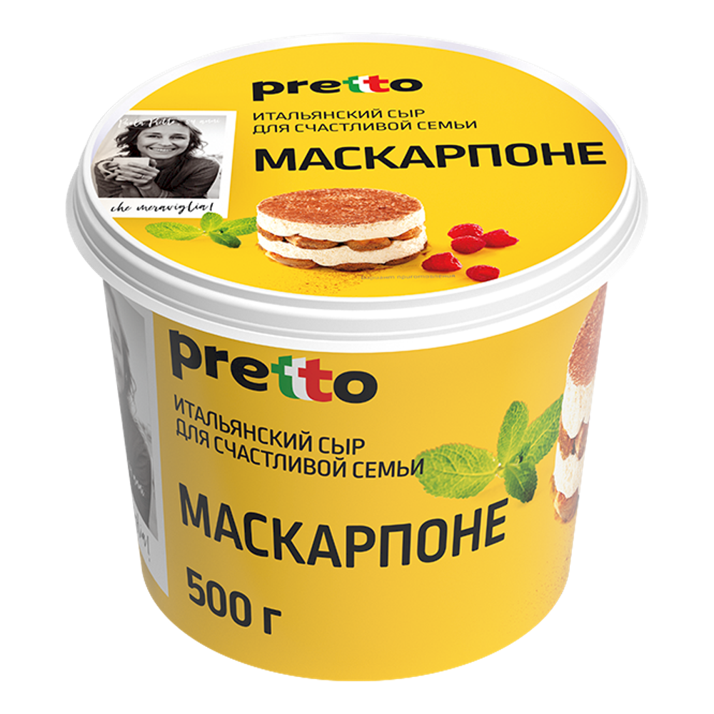 Сыр Маскарпоне "Pretto 80%", 0,5 кг