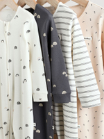 Комбинезон / Cлип для малышей Next E19-698, 3 шт., Молочный, Бежевый, Темно-серый