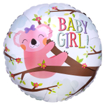 Шар Фольгированный BABY GIRL Коала (Белый)