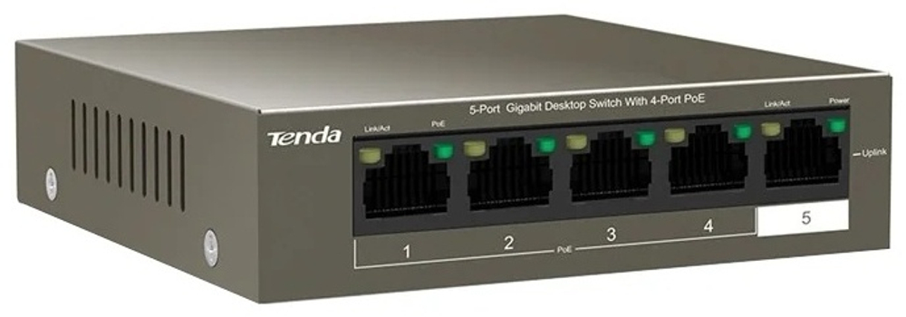 Tenda TEG1105P-4-63W серый