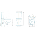 Унитаз-компакт "Ресса" белый (гориз, нижн, сид.полип, 2-х кноп.арм) (Rosa)
