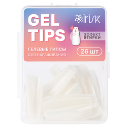 Irisk Gel Tips Гелевые типсы для наращивания Балерина, эффект втирки, 26шт