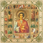 Икона "Пантелеймон Целитель", рама 28х28, в коробке