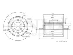 Диск тормозной задний UNIO BRD-20031