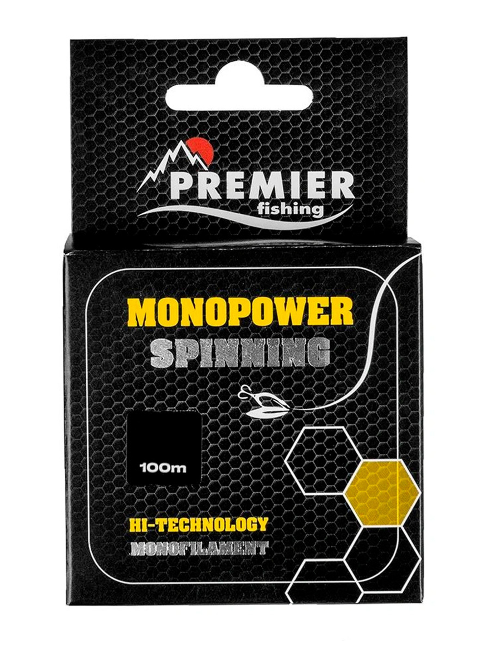 Леска для рыбалки Premier Fishing MONOPOWER SPINNING F.Yellow Nylon 0,20mm/100m (PR-MS-Y-020-100)