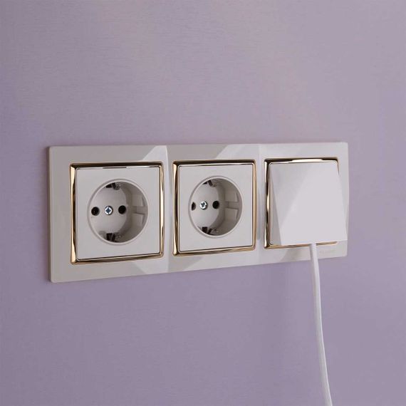 Розетка с заземлением и шторками Werkel слоновая кость W1171103 4690389155758