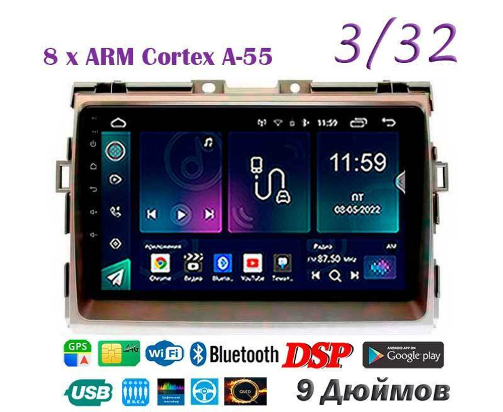 Topway TS18 3+32GB 8 ядер для Toyota Estima 2006-2016