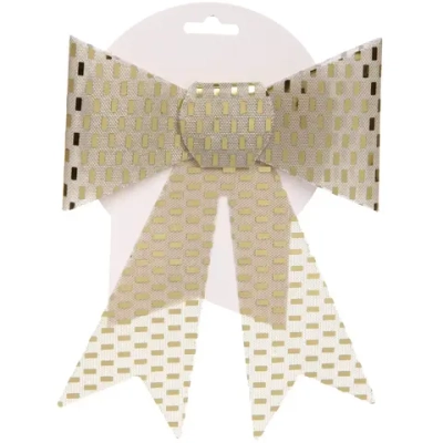 Бант на ёлку «Сияние» 16*21 см, Шампань