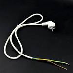 Белый шнур силовой, кабель питания ПВС-ВП S22 3х1.0 1.2 м с Г-образной евровилкой