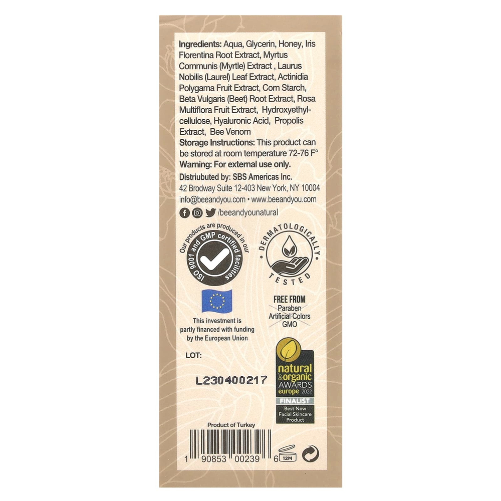 Bee & You, Увлажняющая антивозрастная сыворотка для лица, 30 мл (1,01 жидк. Унции)