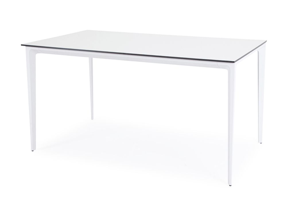 &quot;Малага&quot; обеденный стол из HPL 160х80см, цвет молочный, каркас белый