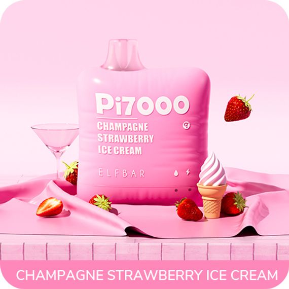 Elf Bar PI7000 Champagne Strawberry Ice Cream 5%