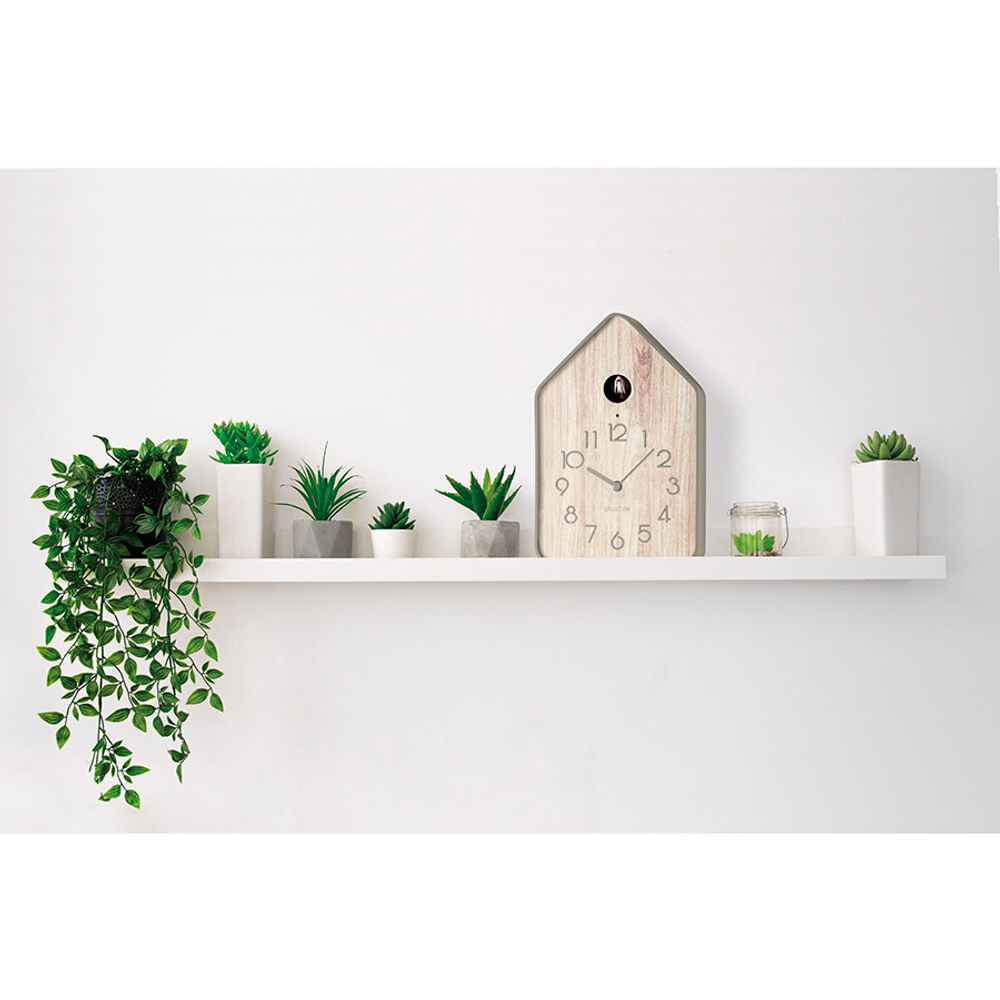 Часы настенные с маятником qq-up, серо-бежевые