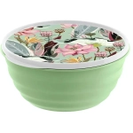 Миска пластиковая 1,1л с крышкой «Latina» с декором зеленый