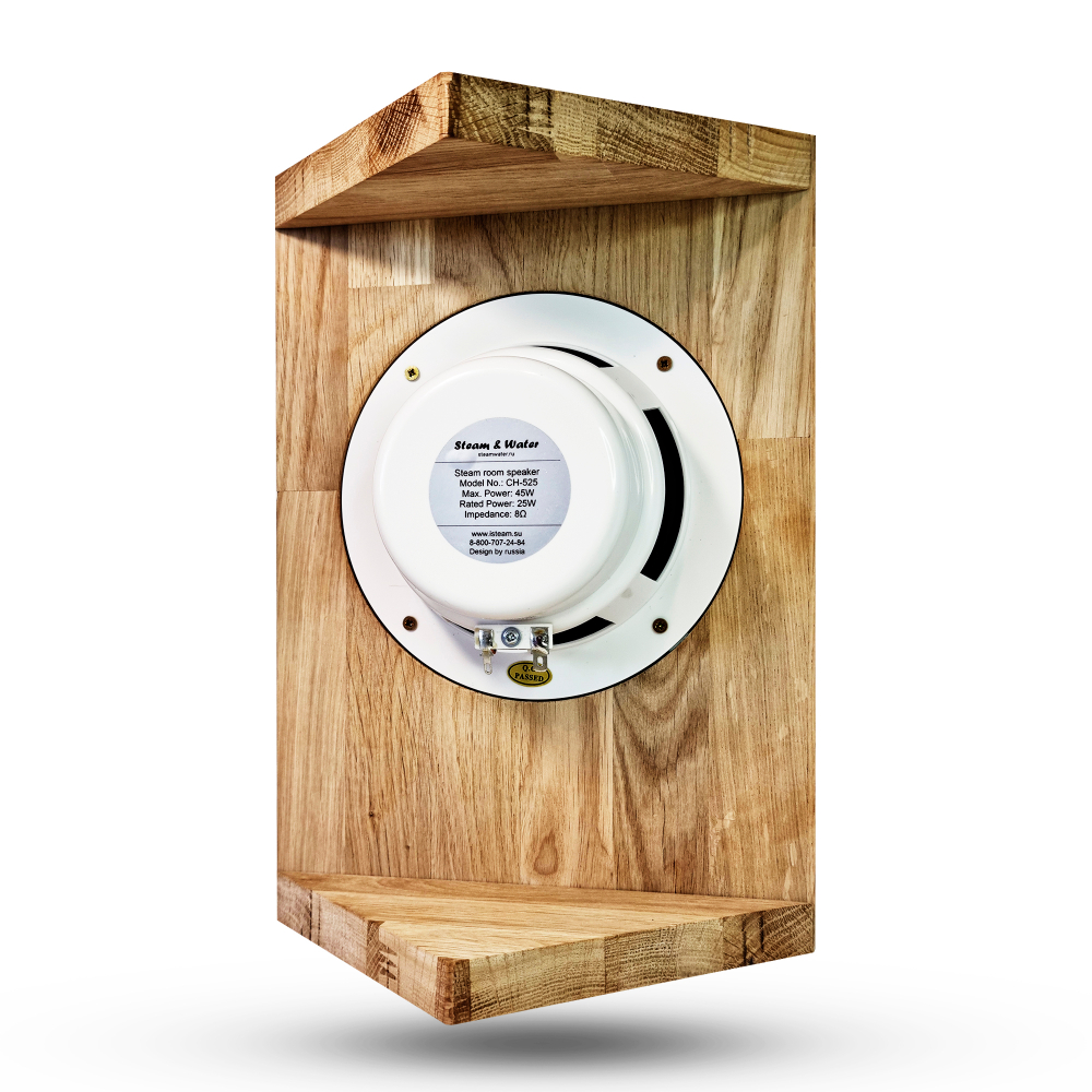 Влагостойкий динамик с декоративной дубовой сеткой SW 525 Wood - Corner, для бани и сауны