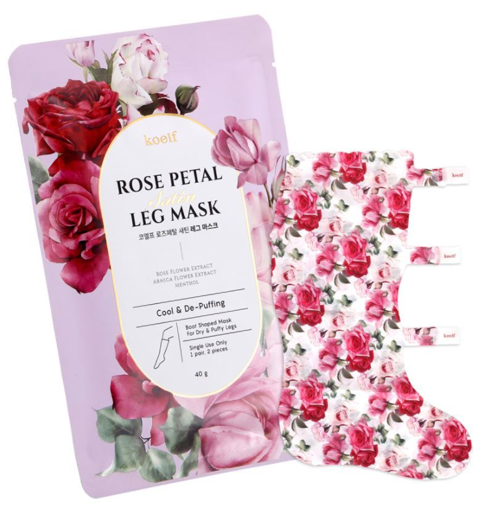 Маска-гольфы для ног Роза Rose Petal Satin Leg Mask, 40 гр