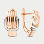 Серьги женские из розового золота 585 пробы без вставки (арт. 026752-1002)