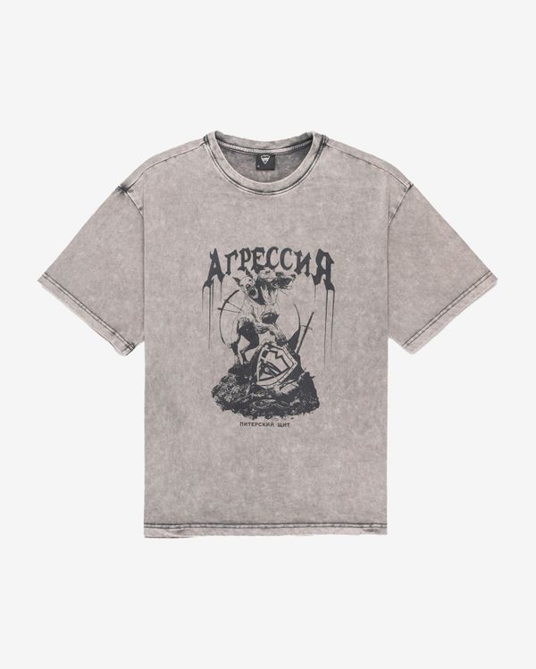 Футболка Агрессия светло-серая - фото 1