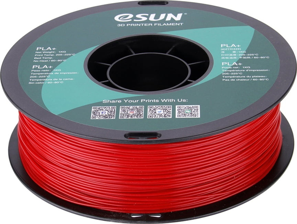 ПЛАСТИК ДЛЯ 3D ПРИНТЕРОВ ESUN PLA+ FIRE ENGINE RED/1.75MM/1KG/ROLL (PLA+175FR1)