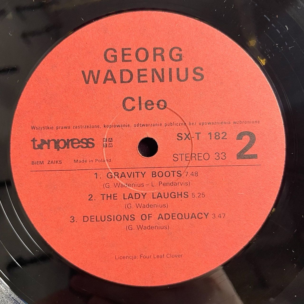 Винтажная виниловая пластинка LP Georg Wadenius Cleo (Польша 1990)