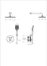 Душевая система с термостатом встраиваемая WONZON & WOGHAND, Черный матовый (WW-D2017-A-MB)