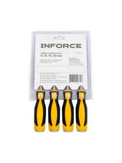 Набор из стамесок Inforce 4 шт., 6, 12, 18, 25 мм 06-15-03