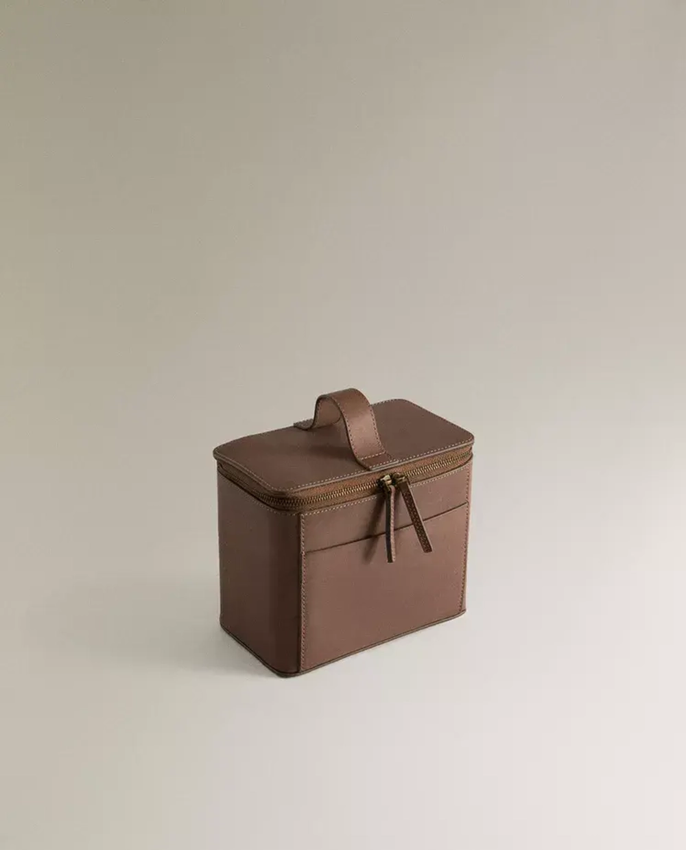 ZARA HOME КОЖАНЫЙ НЕСЕССЕР, КОРИЧНЕВЫЙ