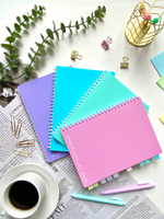 НОВИНКА! Тетрадь  А5 80 л. Pastel Collection Purple/Pink, с обложкой из двухстроннего двухцветного пластика, на металлическом гребне