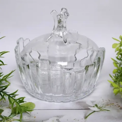 Сахарница стеклянная 250мл «Ажур» 12*11,5см полоски