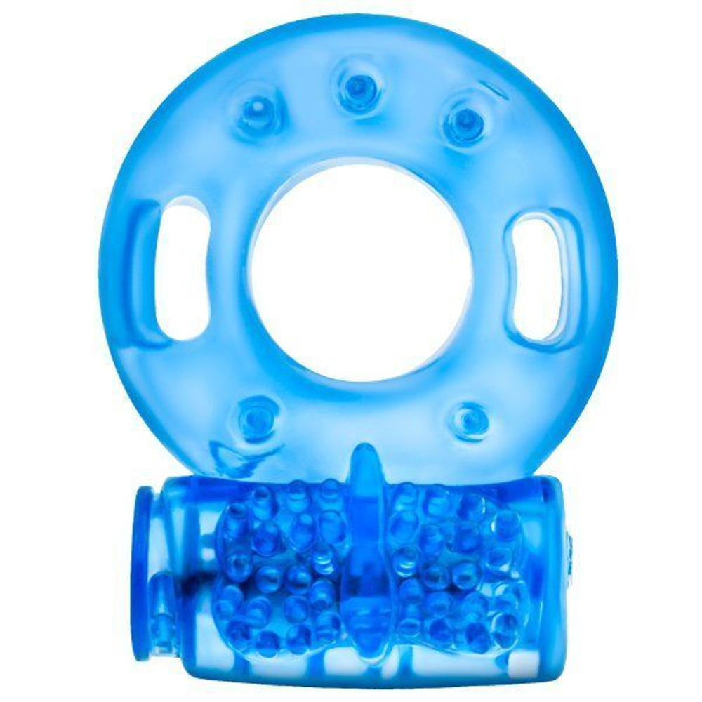 Голубое эрекционное виброкольцо Reusable Cock Ring (Цвет: голубой)